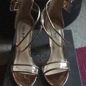 Rose metallic heels